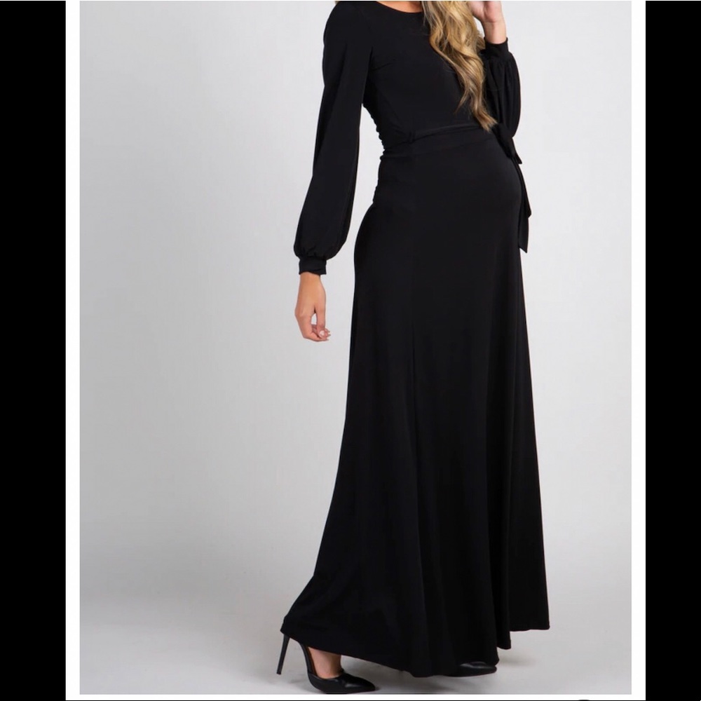 Pink blush maxi maternity dress